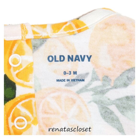 Old Navy Baby Girls' Lemon Printed Flutter-Sleeve Romper NWT - Picture 9 of 13